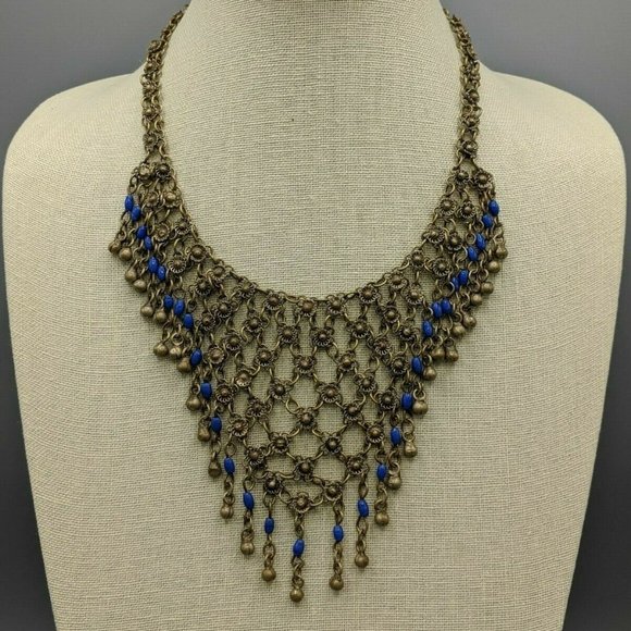 Vintage Cannetille Etruscan Revival Bib Necklace - Picture 11 of 11